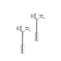 A polished silver-toned metal hammer shape barbell piercing stud.