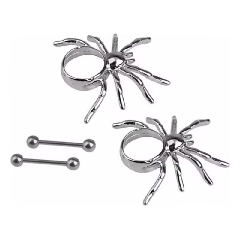 Exploded view showing the removable spider shield and straight barbell